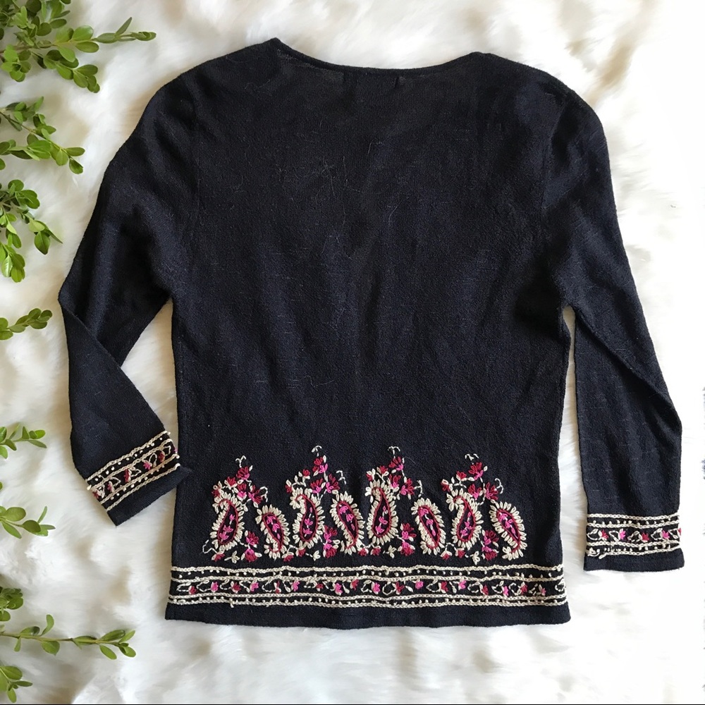 Harold's}• black embroidered Cardigan - Picture 2 of 8